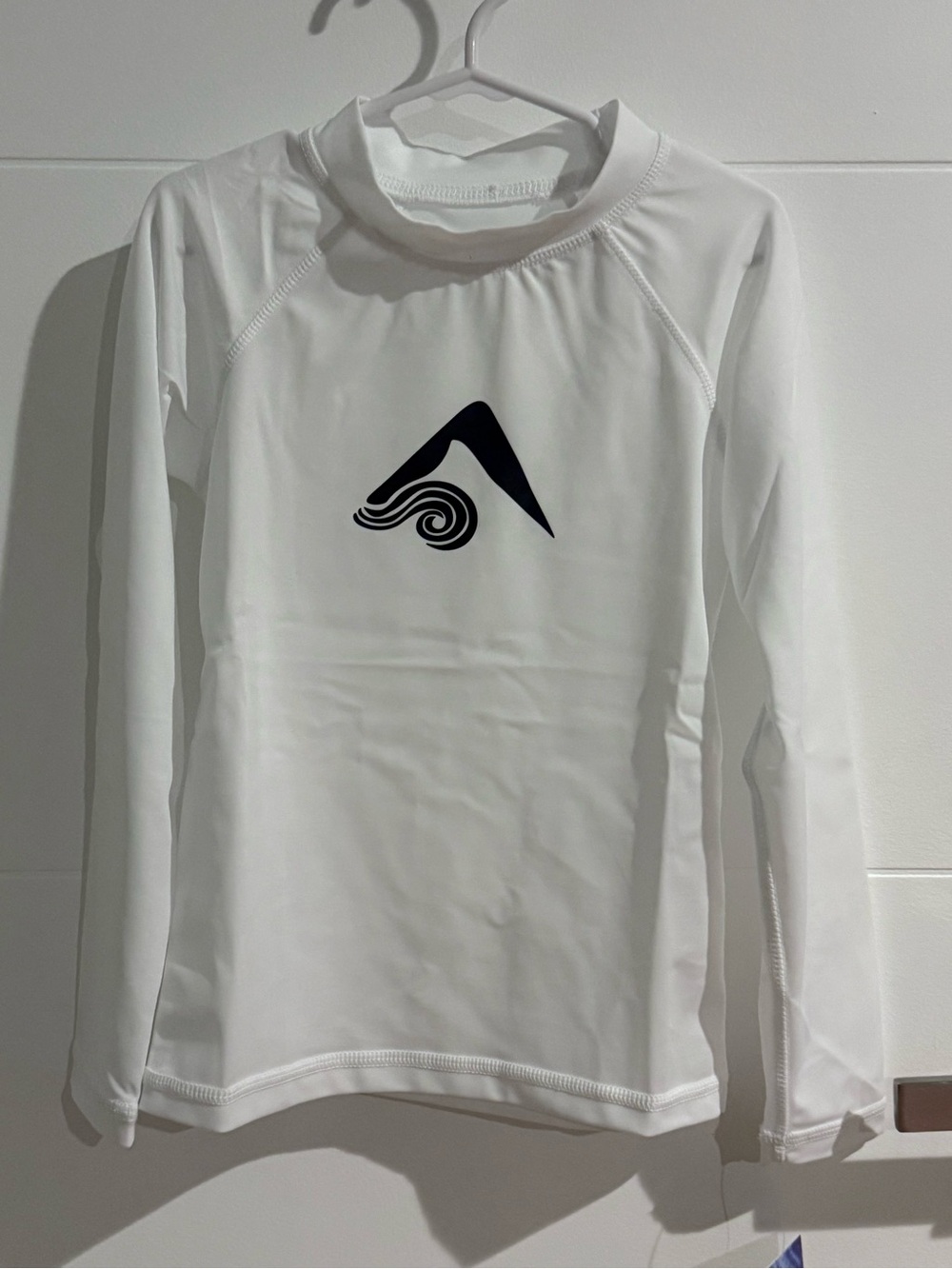 Kanu Surf White Long-Sleeve Rash Guard with Black Logo